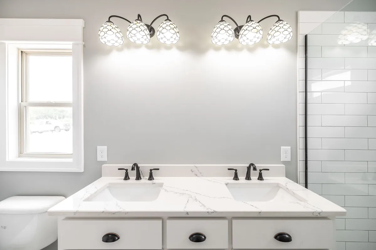 Primary bathroom with a double vanity at 1200 Vickie Ln