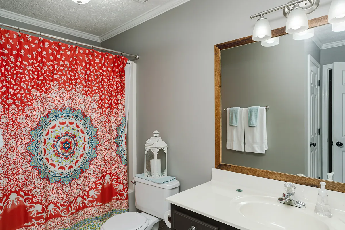 Full bathroom with a vanity and tub-shower combination at 129 Baldridge Dr